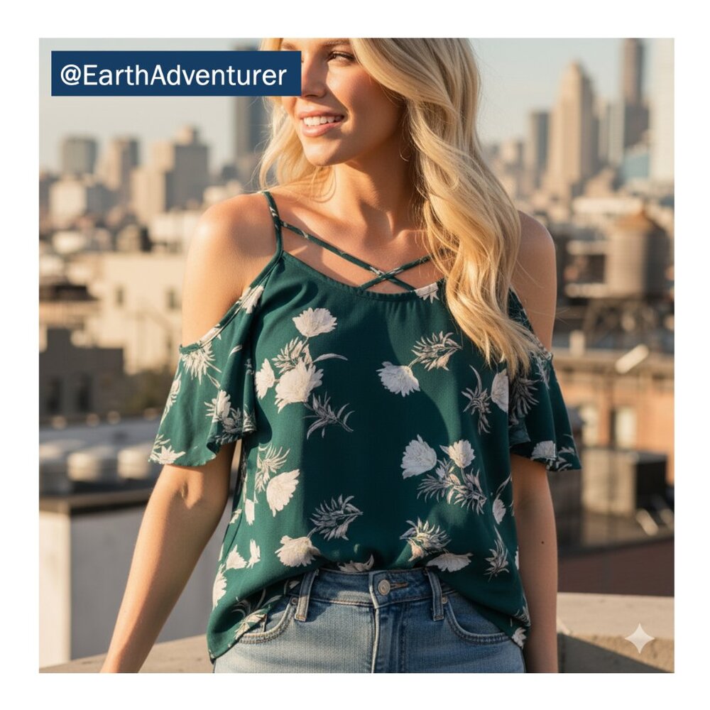 NWT Kaileigh Valette Back Detail Cold Shoulder Knit Top